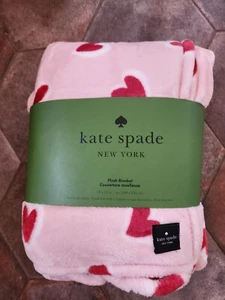 Kate Spade Pink Heart Plush Blanket KING size - Picture 1 of 2