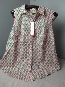 NWT Talbots Women's Button Down Top - Size 14W - Pineapple Design - 13 e5 sb - Picture 1 of 9
