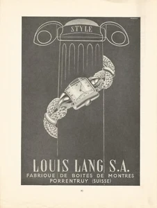 1948 Vintage Impresión Anuncio LOUIS LANG SA Reloj Suizo Joyería Pulsera MID CENTURY ART - Imagen 1 de 1