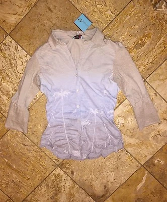 Letarte Ombre гавайский пальма пляж рубашка прикрытие купальник верхний женщин M новый с ярлыками $250 - Изображение 1 из 4