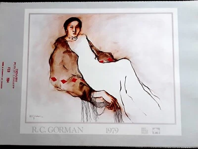 R.C.Gorman-"WOMEN FROM NORTH DAKOTA"Native American-13 x 9.5 Art Poster Print,  - Image 1 of 2