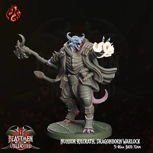 Nunxor Kilcrath Dragonborn Warlock Beastmen 2 Crippled GodFoundry D&D Miniatur - Bild 1 von 4