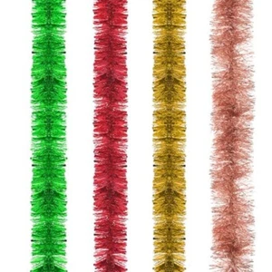 Christmas Tree Room Decoration 3 Lengths 2 Metre Tinsel - Choose Colour - Picture 1 of 5