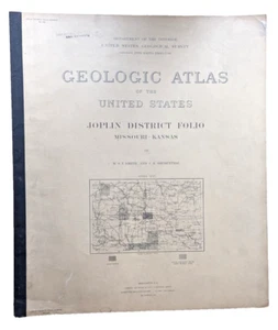 Antiguo USGS Atlas Geológico Joplin Missouri Indiana Folio 1914 Jasper Cherokee - Imagen 1 de 12