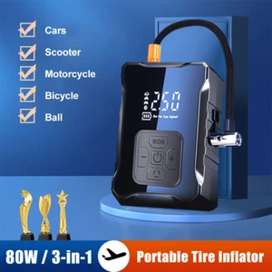 Portable Car Air Tire Pump Inflator Compressor Pump LED Digital Inflator 150PSI - Bild 1 von 19