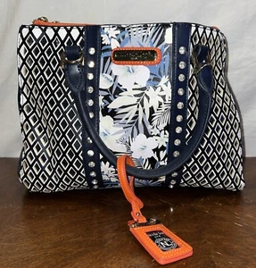 Nicole Lee USA Diamond Cut Floral Purse With Rhinestones and Wallet - Picture 1 of 17