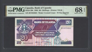 Uganda 20 Shillings 1988 P29b Uncirculated Grade 68 Top Pop - Picture 1 of 2