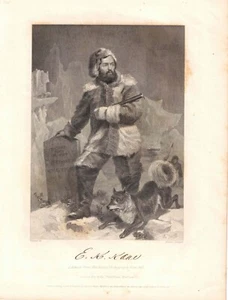 Arctic Explorer E.K. Grabado "Eminent Americans" 1862 de Kane fr Duyckinck - Imagen 1 de 2