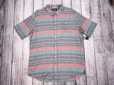 Ezekiel Men’s Button Up Shirt Size XXL Gray Stripes Woven Short Sleeve NWT - Image 1 of 4