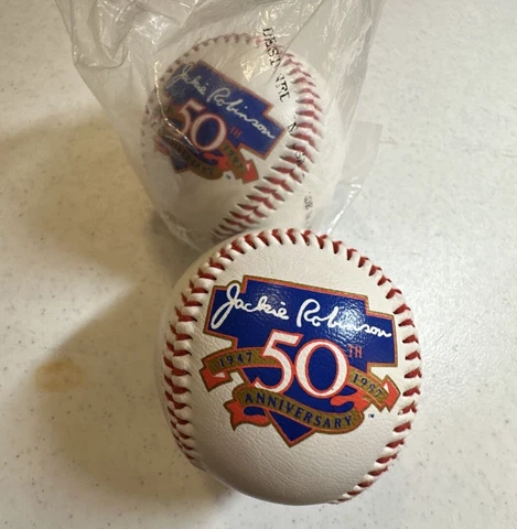 (2) Jackie Robinson 50th Anniversary Baseball Goodwrench Service Cover