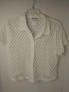 PETITE FOCUS 14P Crotched Blouse White tag says 2 piece Only have Top - Picture 1 of 4