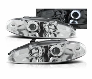 headlights for MITSUBISHI ECLIPSE 1995 1996 angel eyes chrome LHD - Picture 1 of 1