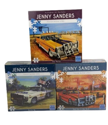 NEW 3 x Blue Opal Jenny Sanders Aussie Utes 1000 Piece Jigsaw Puzzle Bundle Lot - image 1 of 4