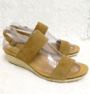 Lucky Brand JETTE Brown Leather WEDGE SANDALS Womens 11 M - Picture 1 of 9