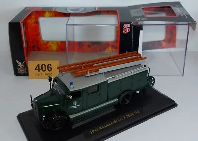 RARE GREEN Magirus-Deutz S 3000 SLG 1941 Fire Engine 1/43, Box,  Case & stand - Image 1 of 4