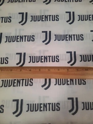 Juventus Serie A Fabric BTY 43” Wide 100% Cotton Football Soccer White - Image 1 of 2