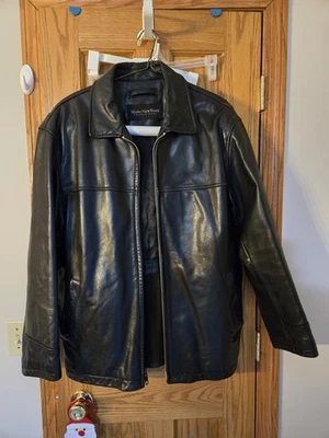 Chaqueta de jinetes MARC NEW YORK ANDREW MARC TALLA LG de cuero negra gruesa resistente Foto 1 de 4