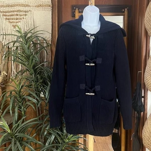 Lauren Ralph Lauren Fisherman Cardigan P/L | Navy Grobstrick Toggle Cottagecore - Bild 1 von 9