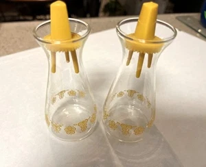 Vintage Glas Pyrex Corelle Schmetterling Muster Salz & Pfefferstreuer mit Ernte - Bild 1 von 2