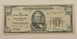 1929 $50 San Francisco California Federal Reserve Bank National Currency - Picture 1 of 10