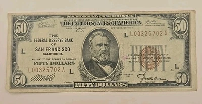 1929 $50 San Francisco California Federal Reserve Bank National Currency - Image 1 of 4