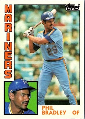 1984 Topps Traded Phil Bradley #15T Seattle Mariners Baseball Card - Image 1 of 2