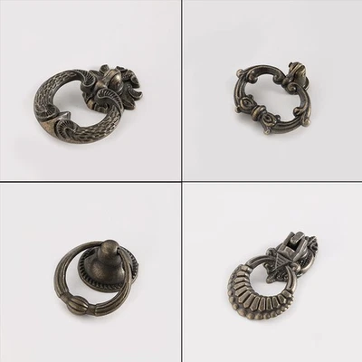 2/5/10Pcs Antique Door Drop Ring Pull Handle Cabinet Pulls Dresser Drawer Knob - Image 1 of 4