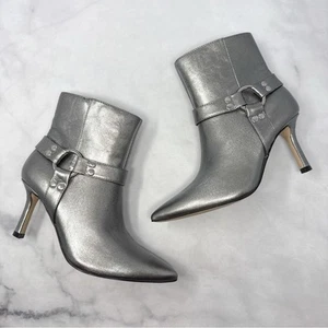 NEW Jessica Simpson Darnina Metallic Harness Pointed Toe Stiletto Ankle Booties - Picture 1 of 9