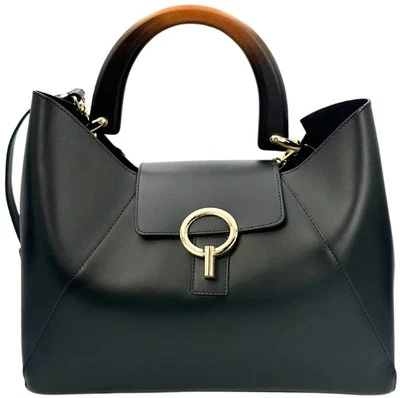 NUEVO CON ETIQUETAS CLAUDIA Firenze Isabela Nero Mujer Negro Bolso de Mano Estilo Foto 1 de 4