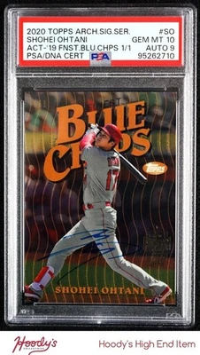 Topps Archives Signature '19 Finest Chips Shohei Ohtani 2020 automático 1/1 PSA 10 GEMA Foto 1 de 2
