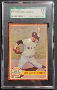 WHITEY FORD 1962 TOPPS #235 SERIE MUNDIAL JUEGO #4 NEW YORK YANKEES SGC 7 MLB HOF - Imagen 1 de 2