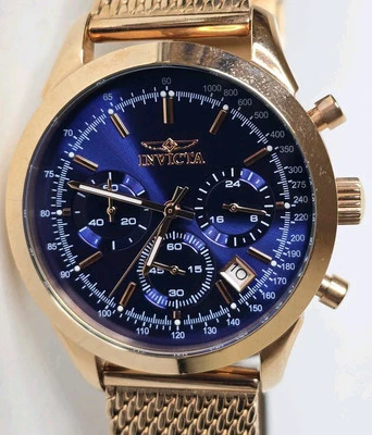 Invicta Aviator Chronograph Watch Blue Rose Gold Mens' 40mm 29606 - Image 1 of 4