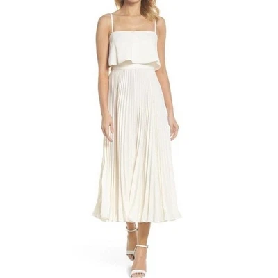 Vestido Jill Stuart Plisado Popover - Blanco Hueso TALLA 10 Foto 1 de 4