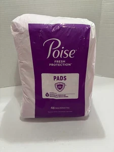 Poise MAXIMUM Absorbency Regular Incontinence Pads 48 Count New! - Picture 1 of 8
