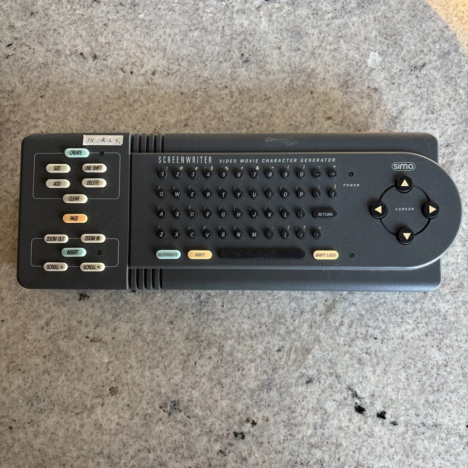 Vtg Screenwriter Video Movie Character Generator Sima 1994 - Image 1 of 3
