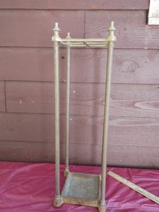 VINTAGE BRASS UMBRELLA STAND WITH CATCH BASIN VICTORIAN ELEGANCE - Bild 1 von 13