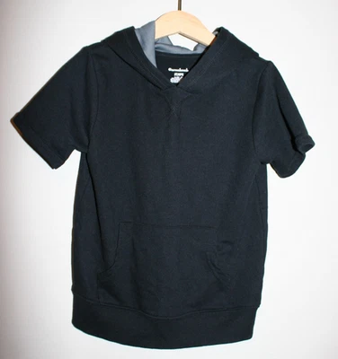 Toddler Boys Garanimals Hooded Short Sleeve Sweatshirt Hoodie Pocket Black 5T - Image 1 of 2