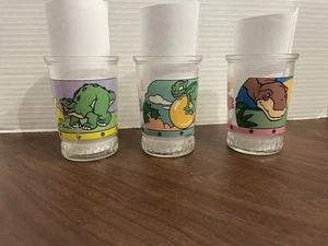 Bama Jelly Glasses 1998 The Land Before Time VI #4 5 6 vintage Glass Cups Jars - Picture 1 of 6