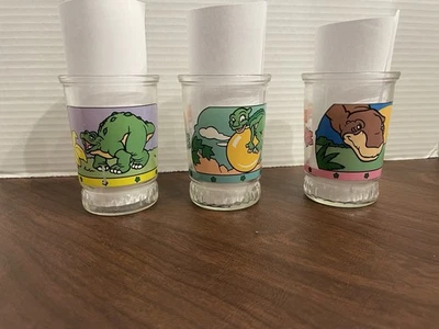Bama Jelly Glasses 1998 The Land Before Time VI #4 5 6 vintage Glass Cups Jars - Image 1 of 4