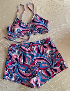 NEU 3 Teile Set - Bikini - Mantel Langarm - Hohe Taille Short Gr. S NEU - Bild 1 von 3