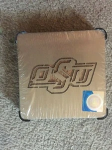 SPORTULA- OKLAHOMA STATE UNIVERSITY- OSU- 4 STAINLESS STEEL COASTERS- NEW - Picture 1 of 3