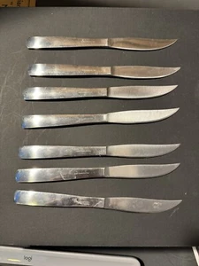 "7- CUCHILLOS PARA CARNE SUECIA cubiertos extra inoxidables Facett Mid Century Gense 8""" - Imagen 1 de 5