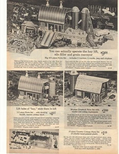 1965 Set Fattoria Allevamento, Set Brucia Legna Giocattolo Doppio Lato Pubblicità Sears - Foto 1 di 2