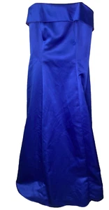Urban Girl Nites Gown Size 13/14 Long Blue Strapless Shiny Satin Net Underskirt - Picture 1 of 16