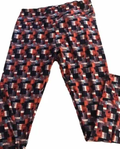 Leggings donna LuLaRoe alti e curvy nuovi vita 32” rosso/bianco/blu pantaloni - Foto 1 di 2
