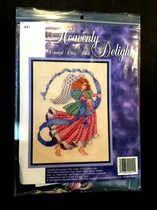 Sugarplum Express Counted Cross Stitch Heavenly Delights Angel 411 Beaded 5"x7" - Picture 1 of 4
