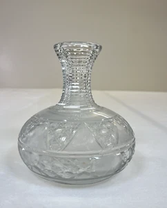 Antique American Brilliant Period Cut Glass Step Cut Neck Carafe Vase Charity FS - Picture 1 of 5