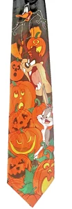 Looney Tunes Mania Tie Jack-o-Lanterns Bugs Bunny,Taz & Daffy Duck - Picture 1 of 3