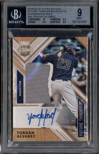 2018 Elite Extra Edition Future Threads Auto Gold Yordan Alvarez /99 BGS 9