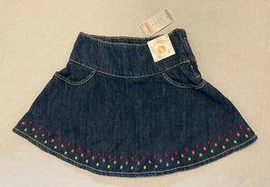 NWT Gymboree Winter Cheer Size 5 Embroidered Dot Hem Denim Skirt Skort - Picture 1 of 3
